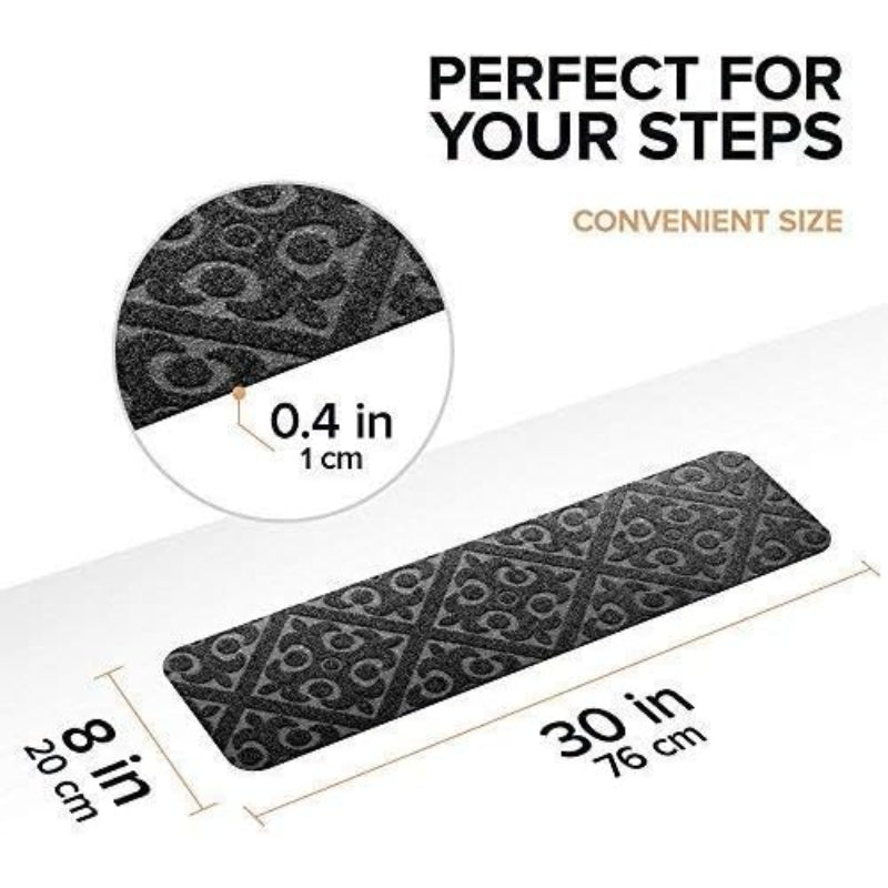 13‑Pack Rubber‑Backed Non‑Slip Stair Treads