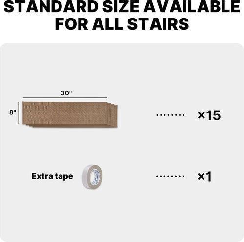 15‑Pack Rubber‑Backed Non‑Slip Stair Treads