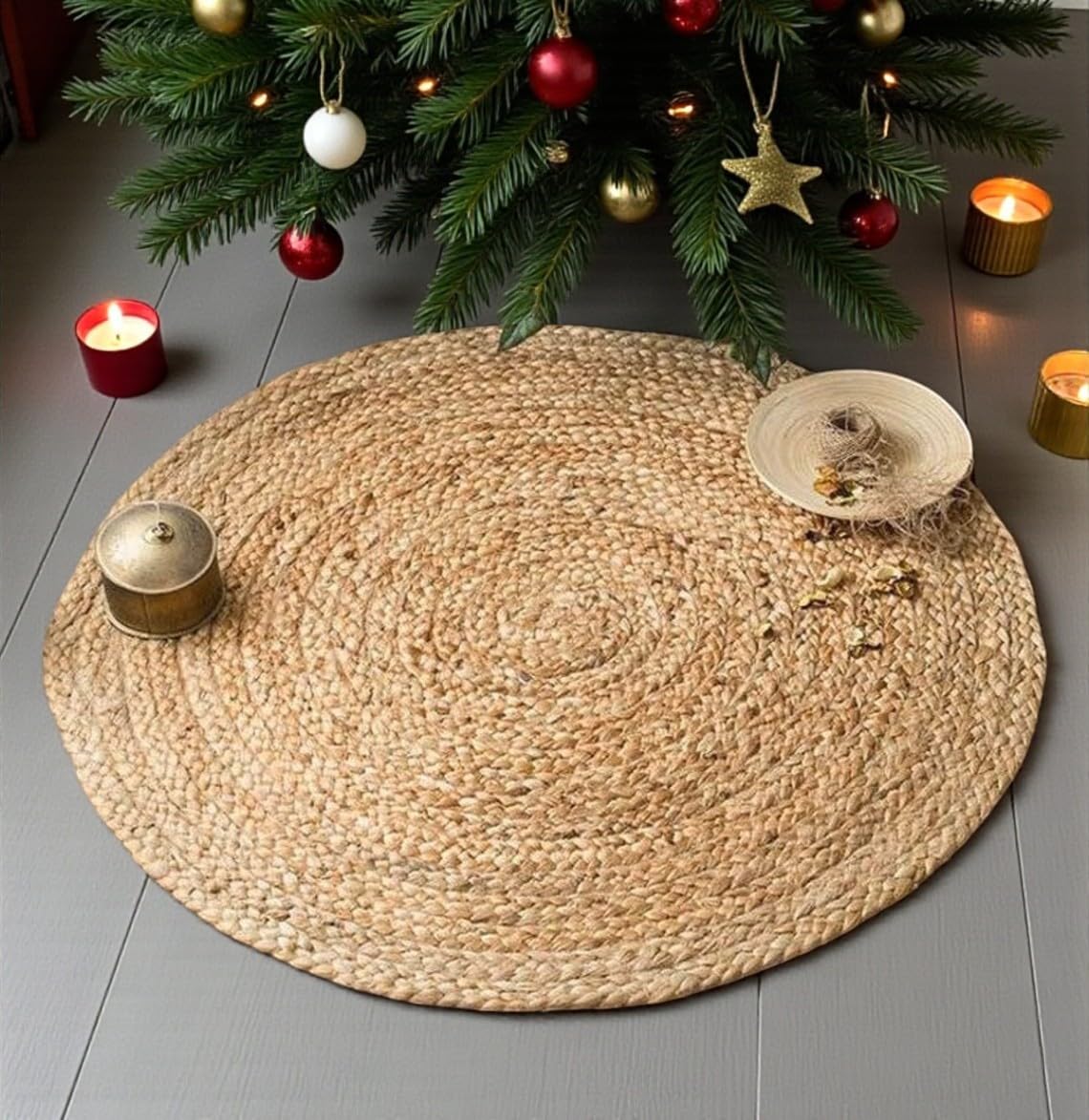 Braided Reversible Jute Round Area Rug