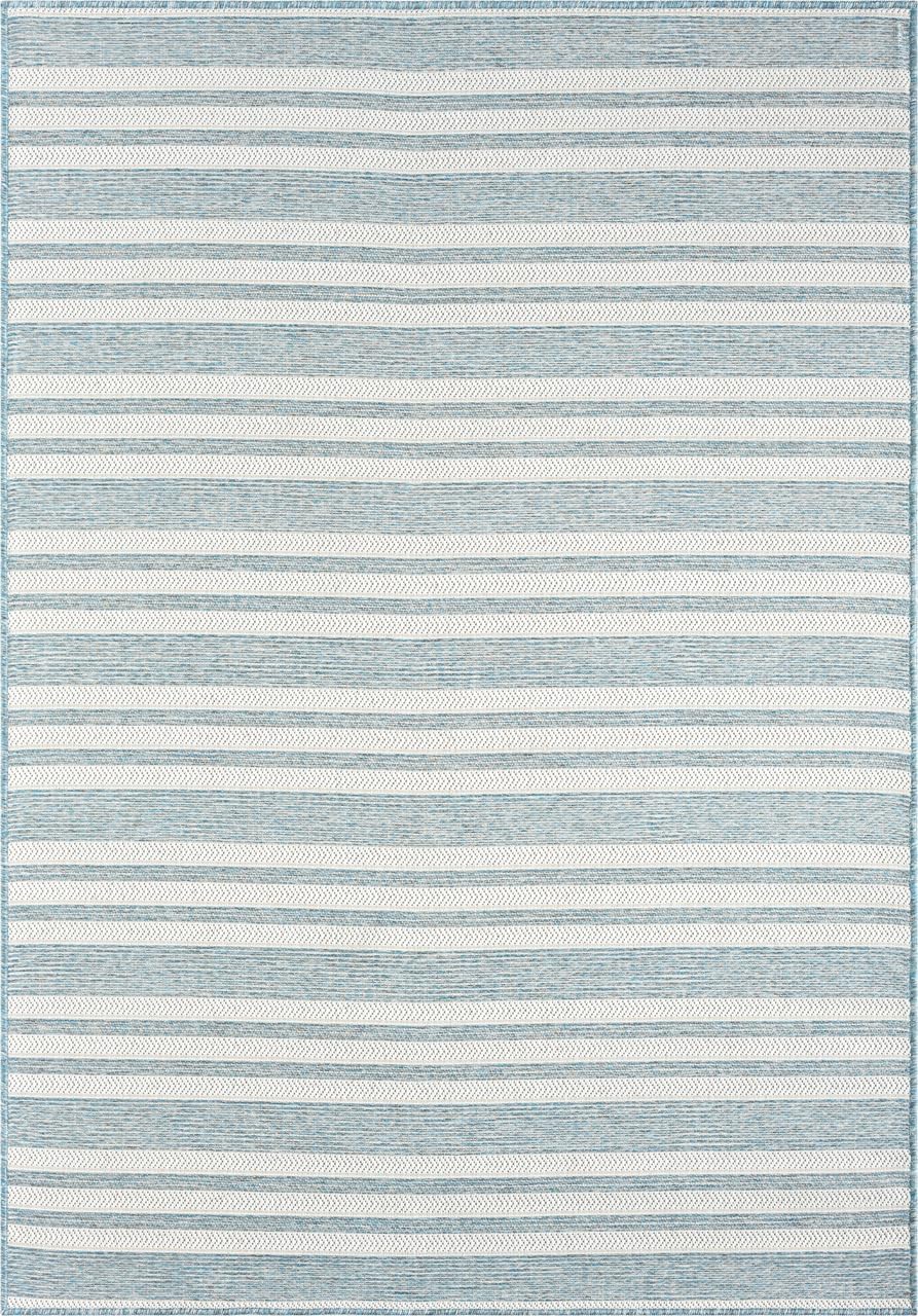 Blue Striped UV‑Protected Indoor‑Outdoor Area Rug