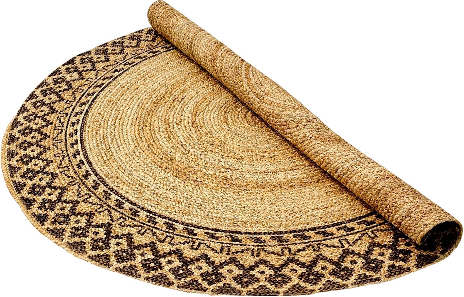 Handwoven Braided Jute Round Area Rug