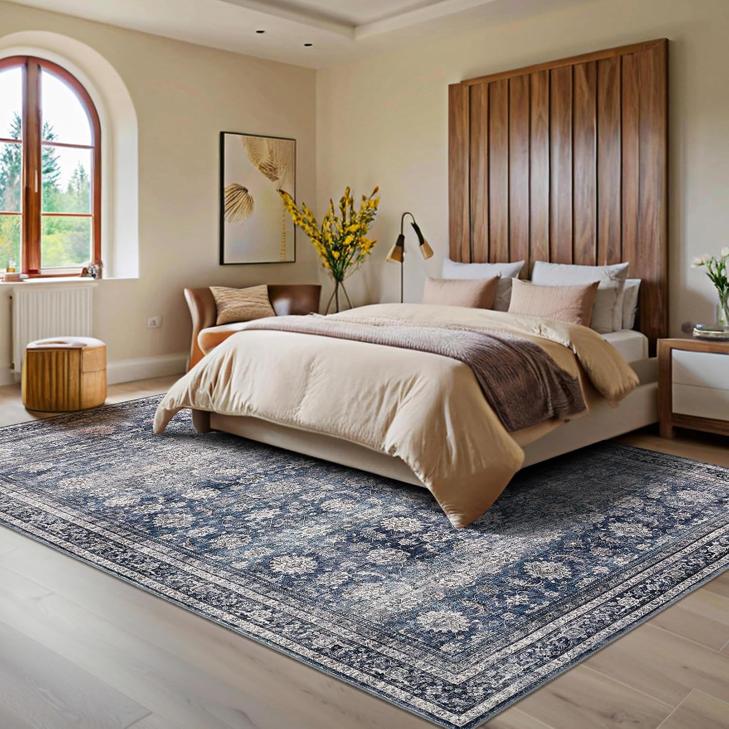 Vintage Oriental Stain‑Resistant Area Rug