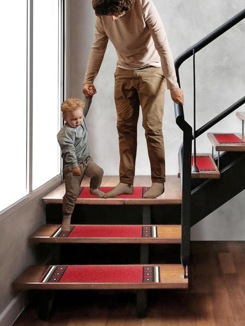 7‑Pack Rubber‑Backed Non‑Slip Stair Treads