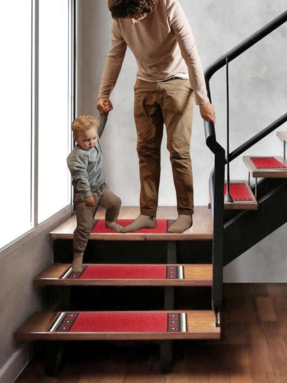 7‑Pack Rubber‑Backed Non‑Slip Stair Treads