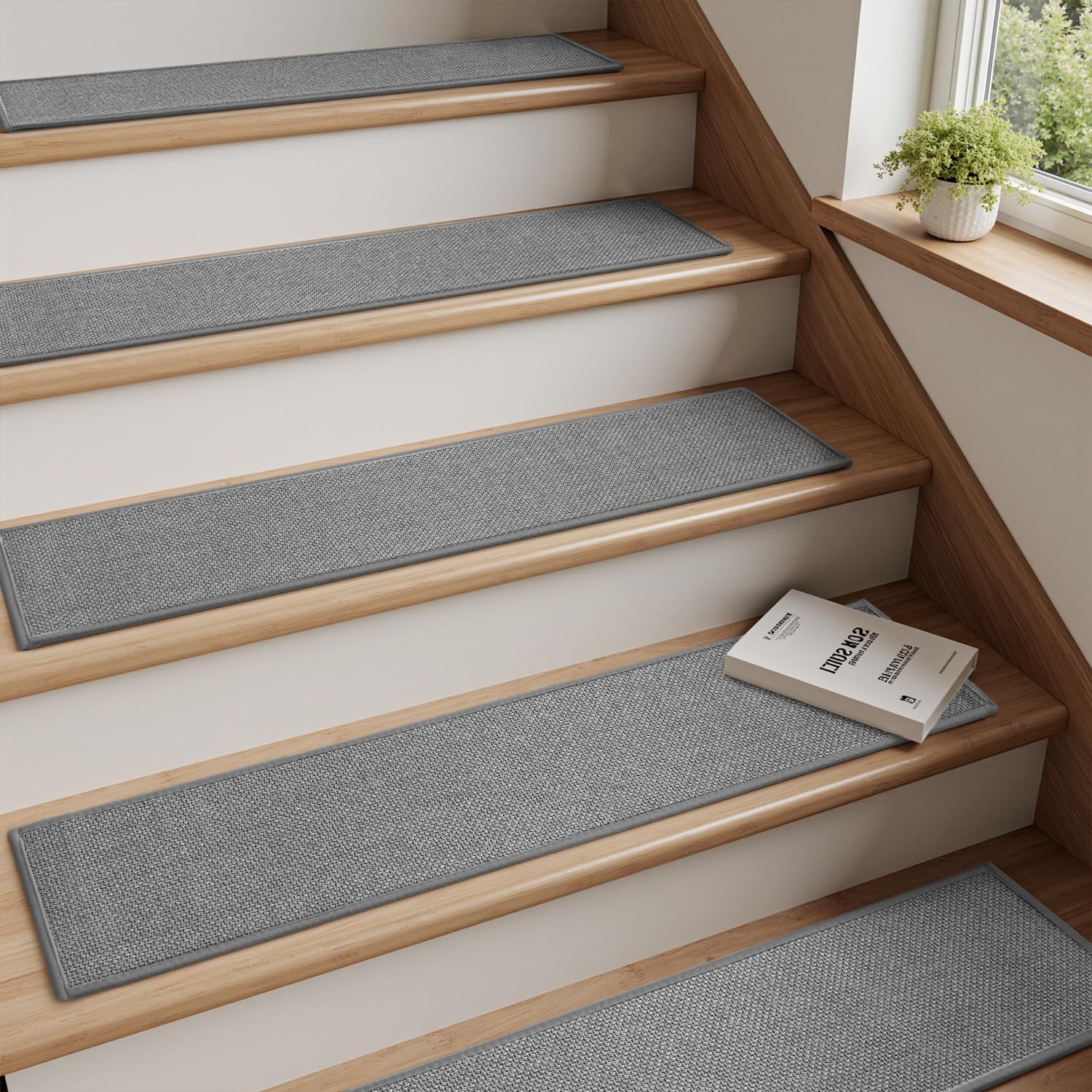 15‑Pack Residue‑Free Rubber‑Backed Stair Treads