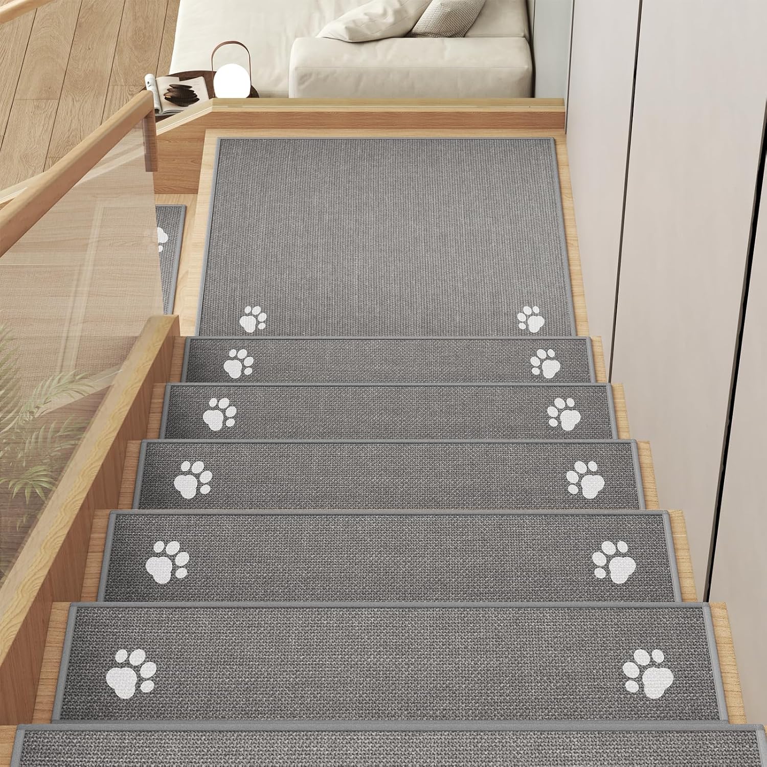 15‑Pack Gray Non‑Slip Stair Treads