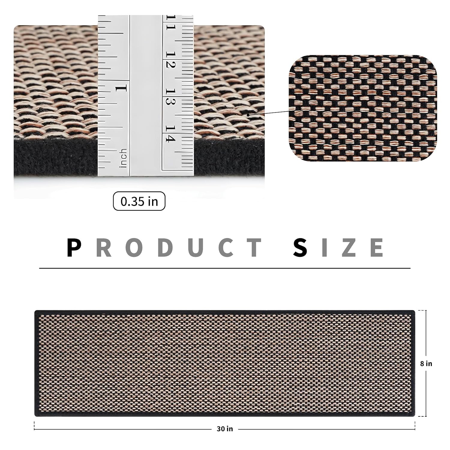 Non‑Slip Rubber Backed Stair Treads 15‑Pack