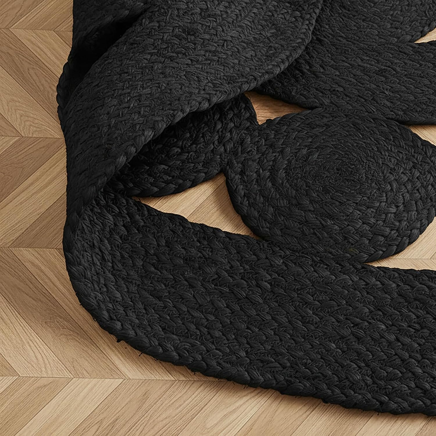 Round Braided Reversible Natural Jute Area Rug