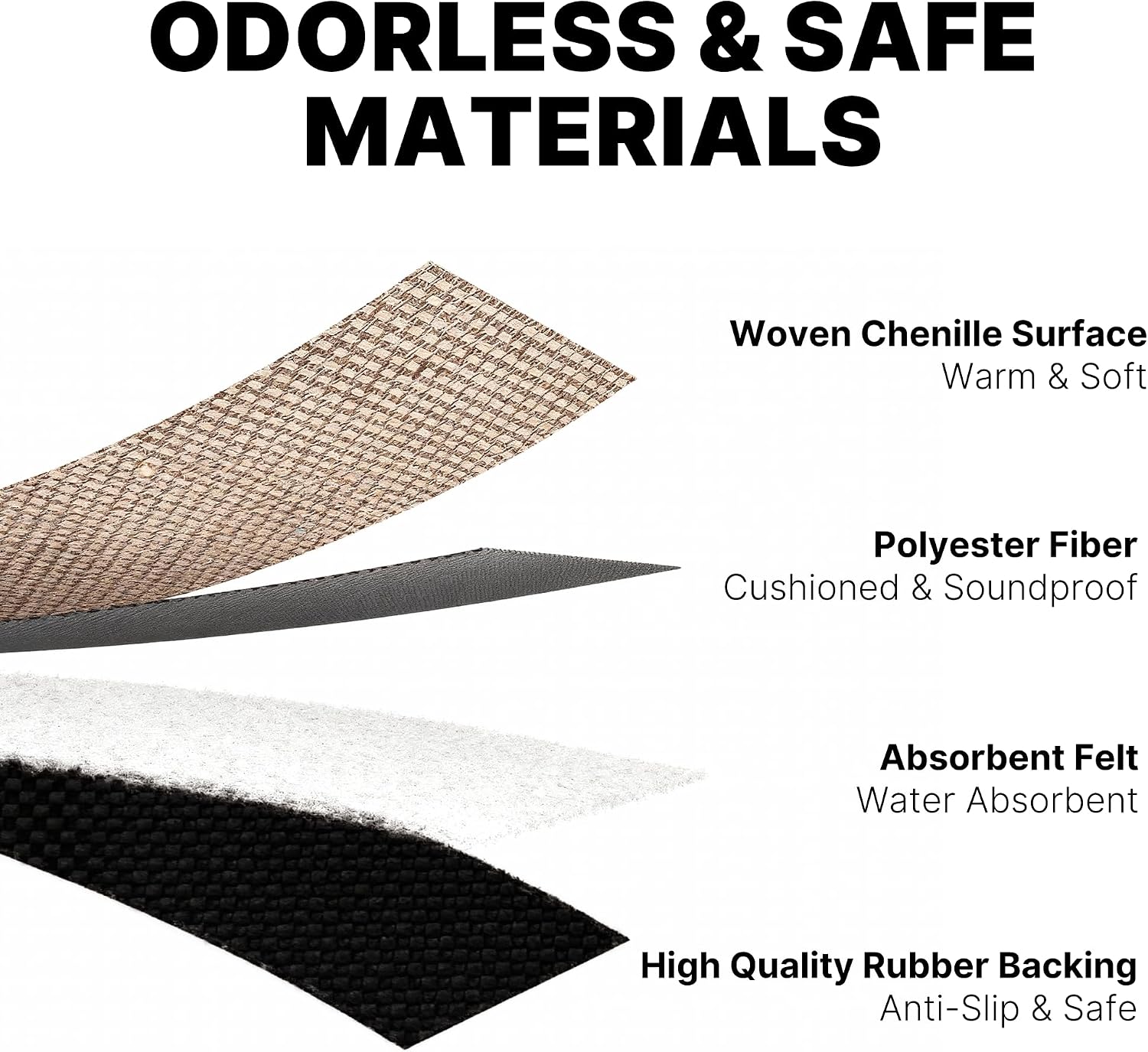 15‑Pack Rubber‑Backed Non‑Slip Stair Treads