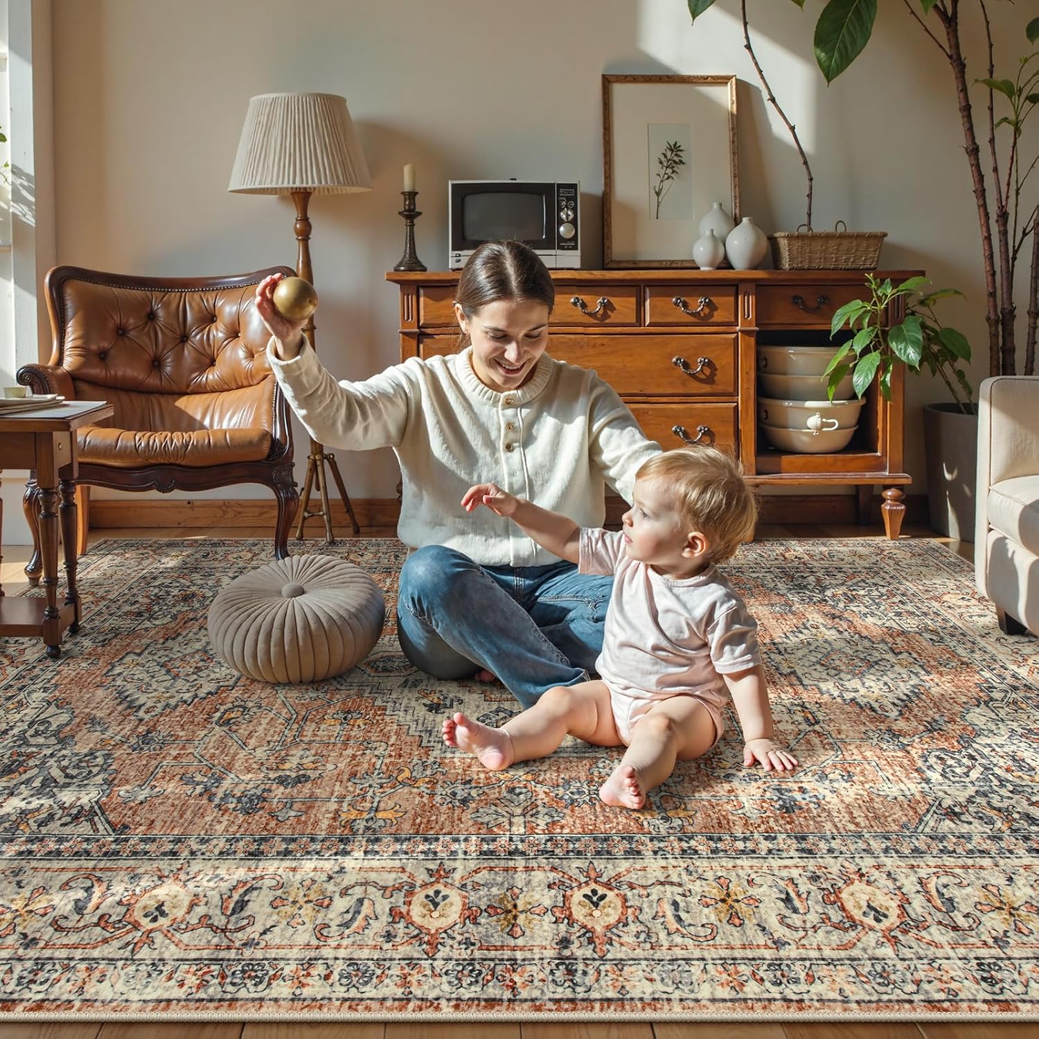 Oriental Washable Soft Area Rug