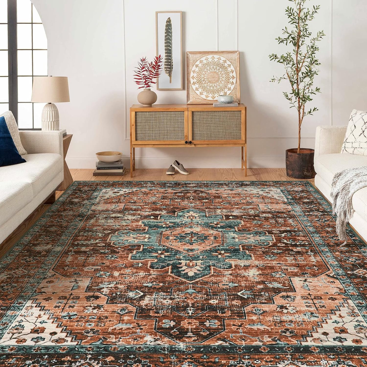 Vintage Oriental Ultra‑Thin Area Rug