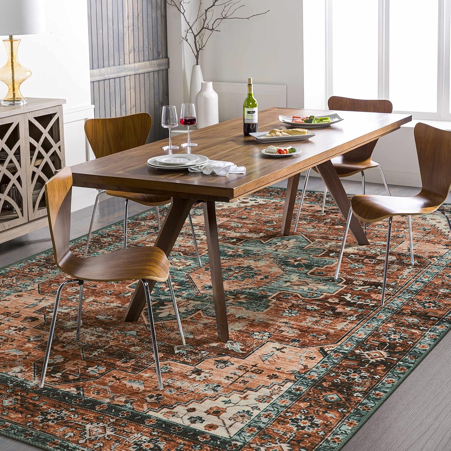 Vintage Oriental Ultra‑Thin Area Rug