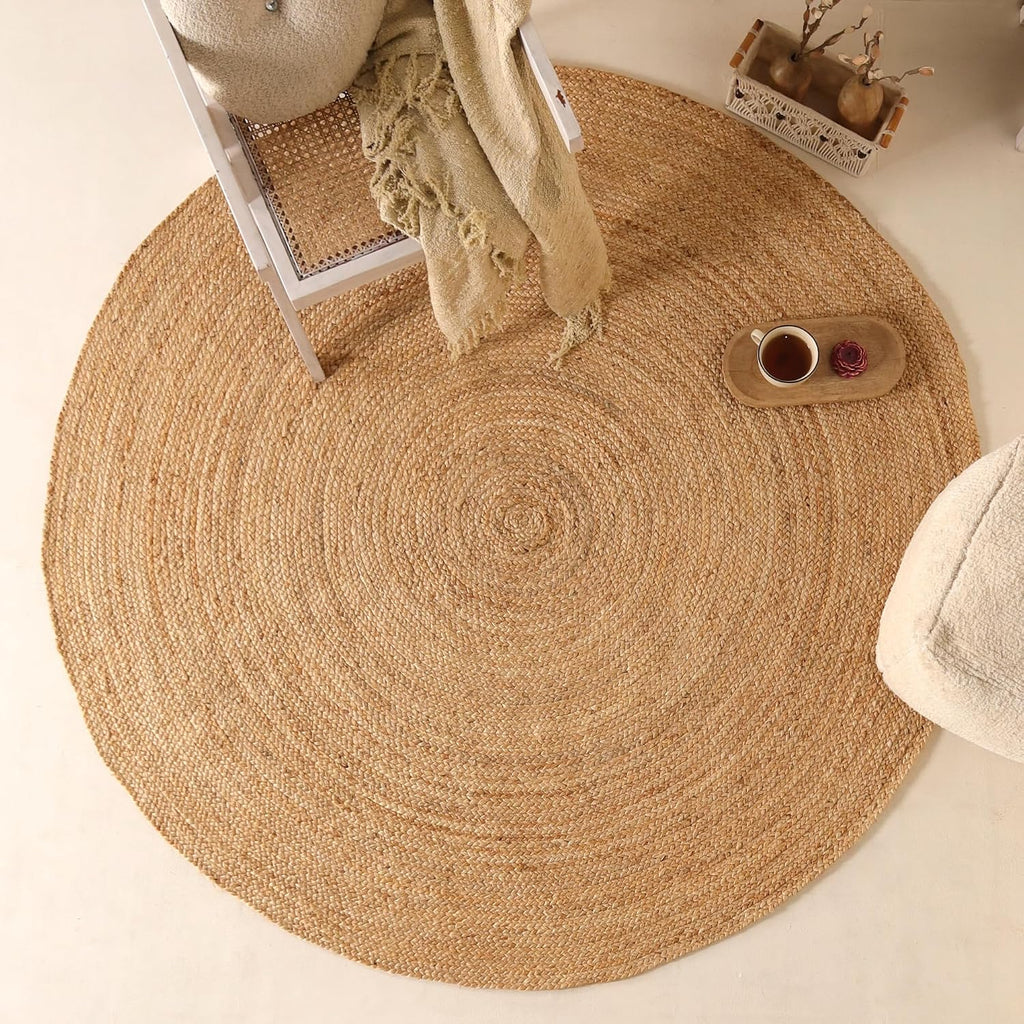 Reversible Rustic Natural Jute Round Rug