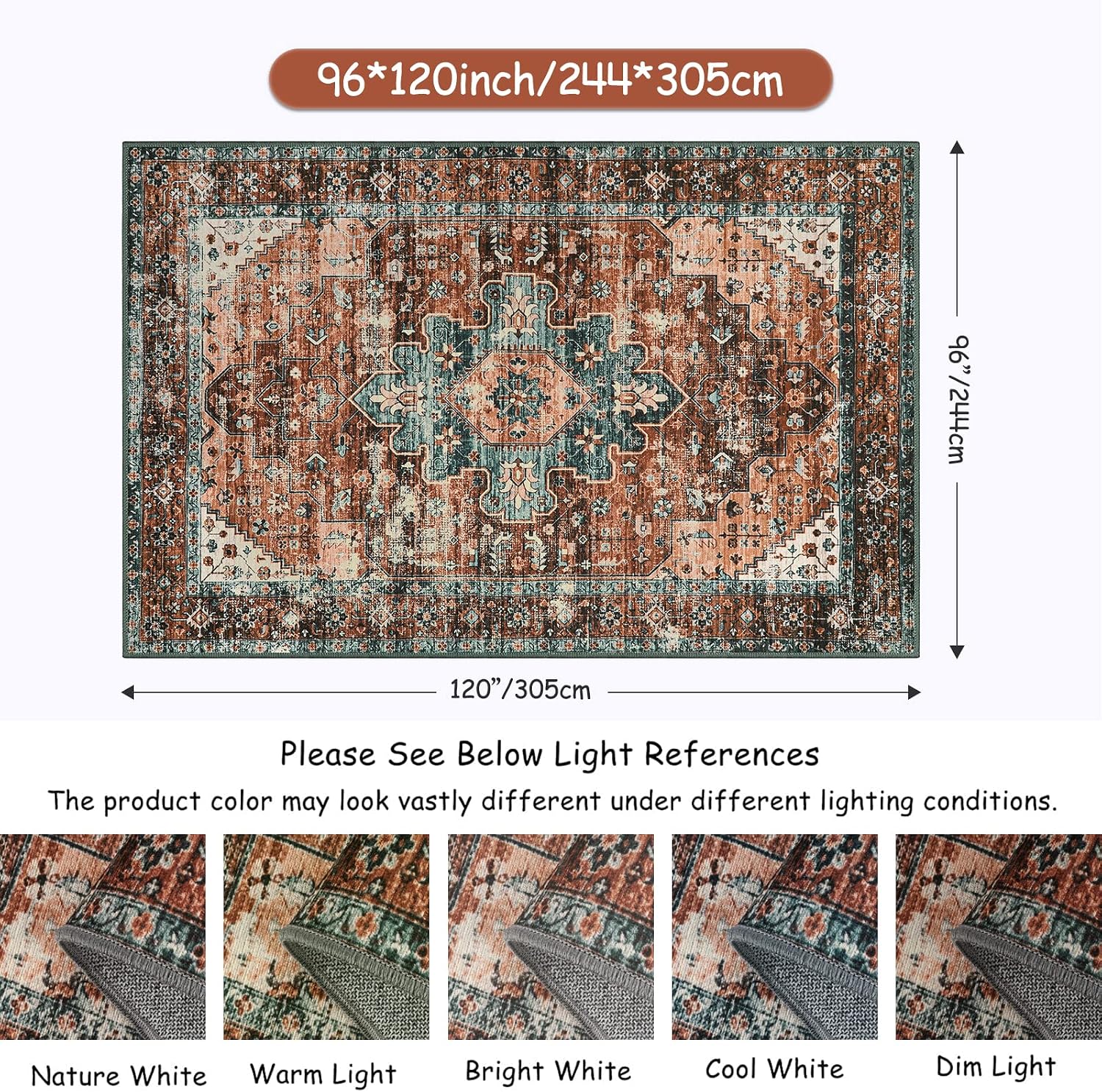 Vintage Oriental Ultra‑Thin Area Rug