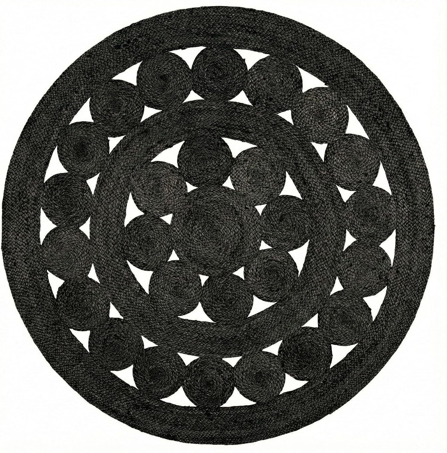 Round Braided Reversible Natural Jute Area Rug