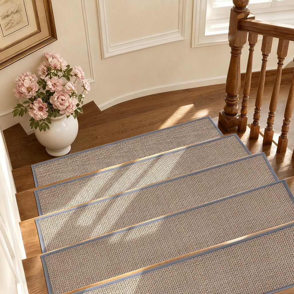 10‑Pack Washable Rubber‑Backed Non‑Slip Stair Treads