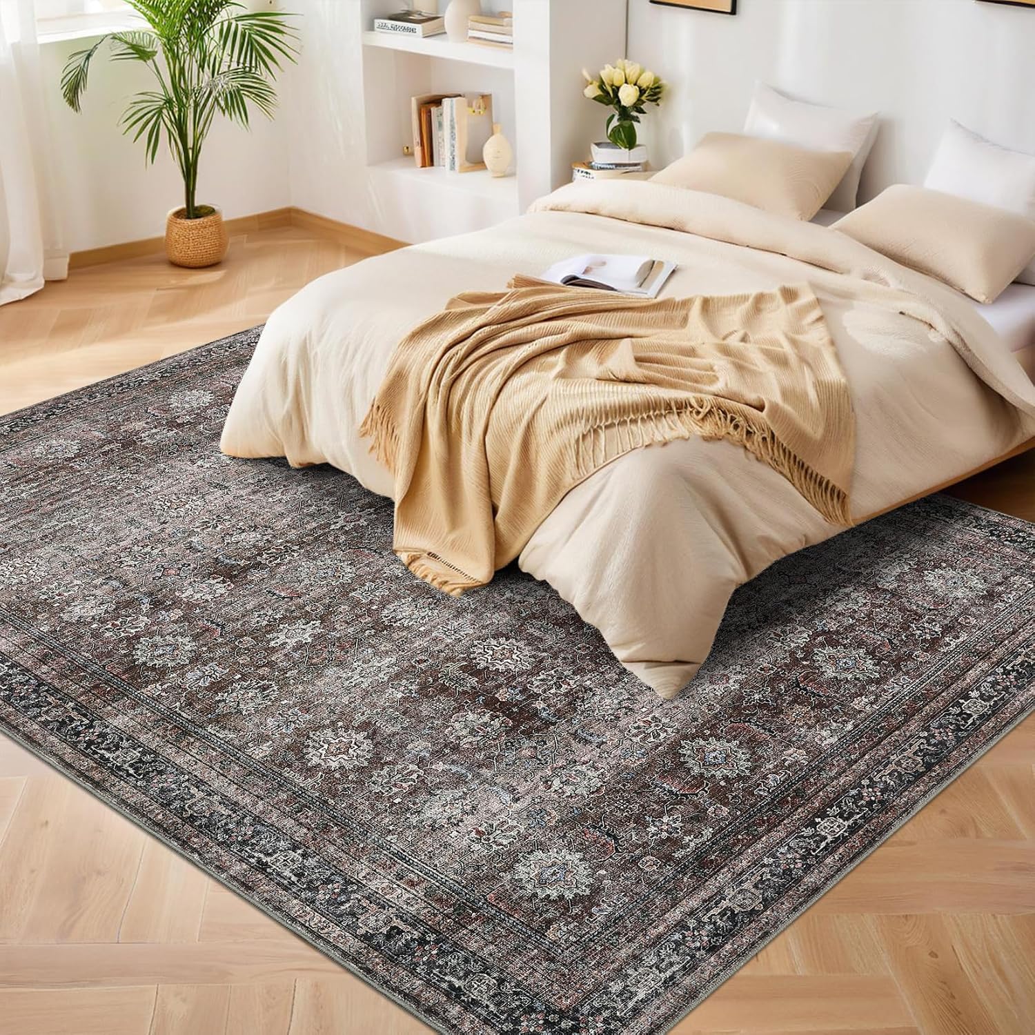 Vintage Oriental Stain‑Resistant Area Rug