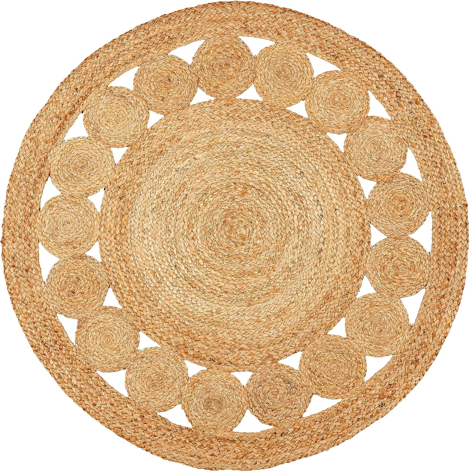 Braided Reversible Jute Round Farmhouse Rug
