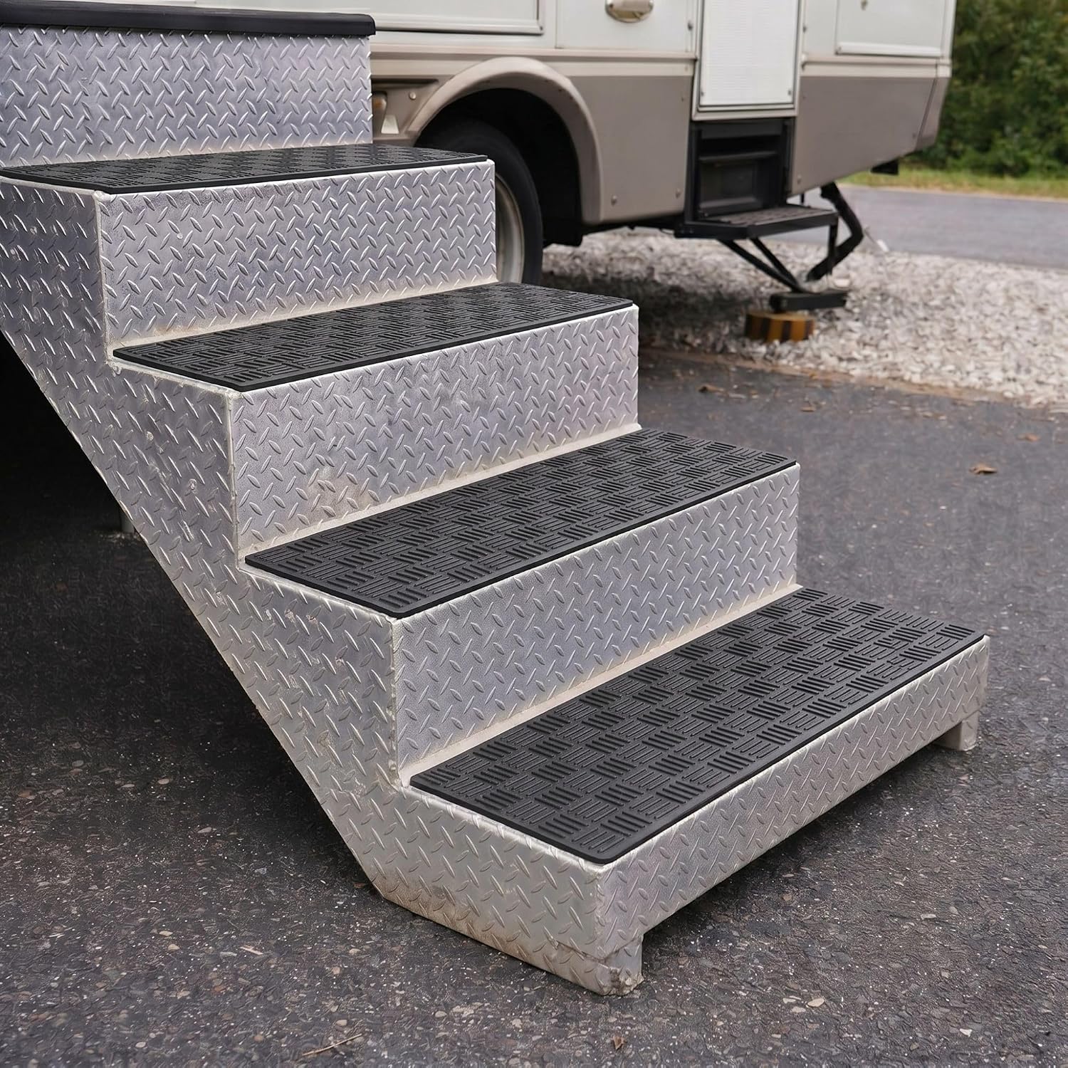 5‑Pack Heavy‑Duty Ribbed Non‑Slip Outdoor Stair Treads