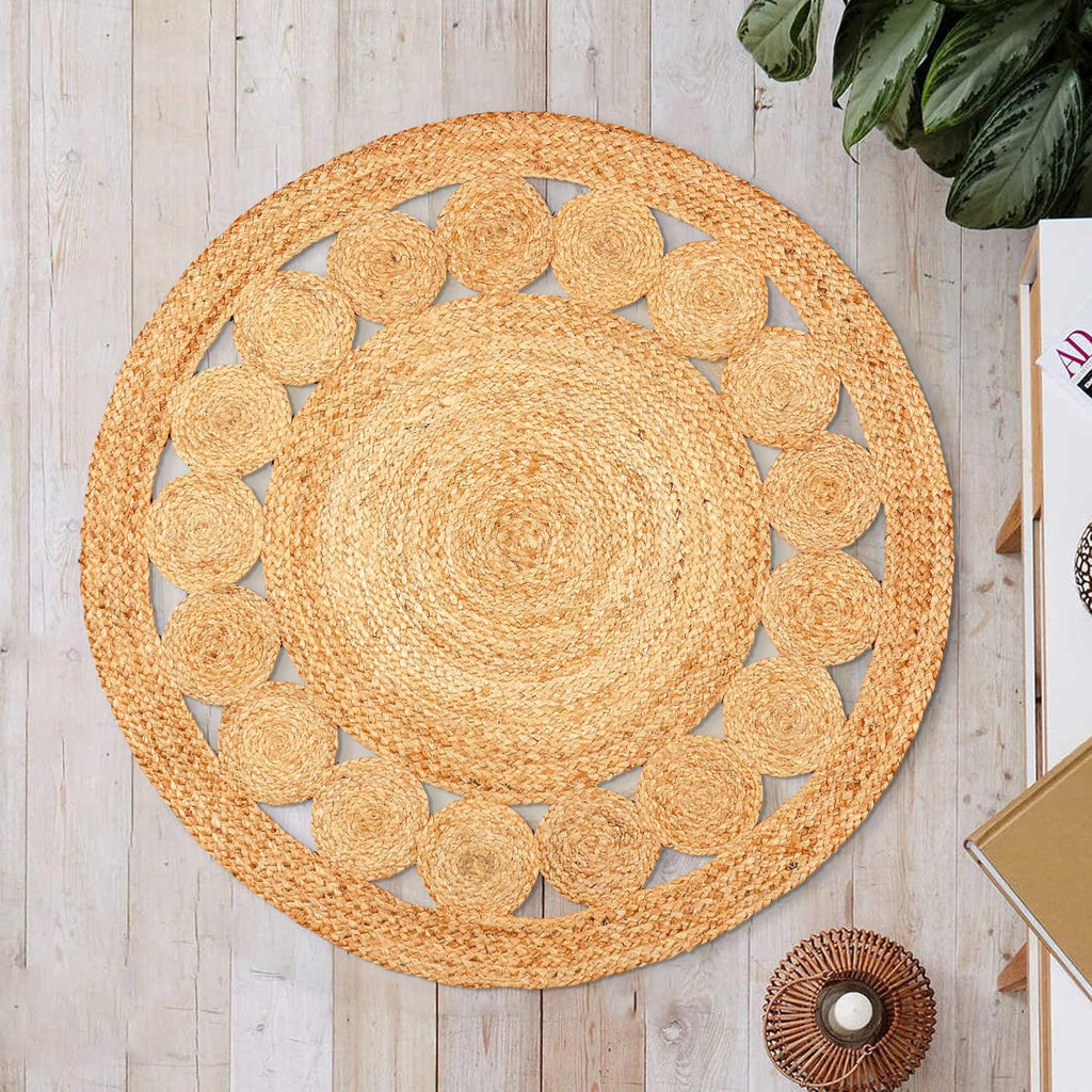 Braided Reversible Jute Round Farmhouse Rug