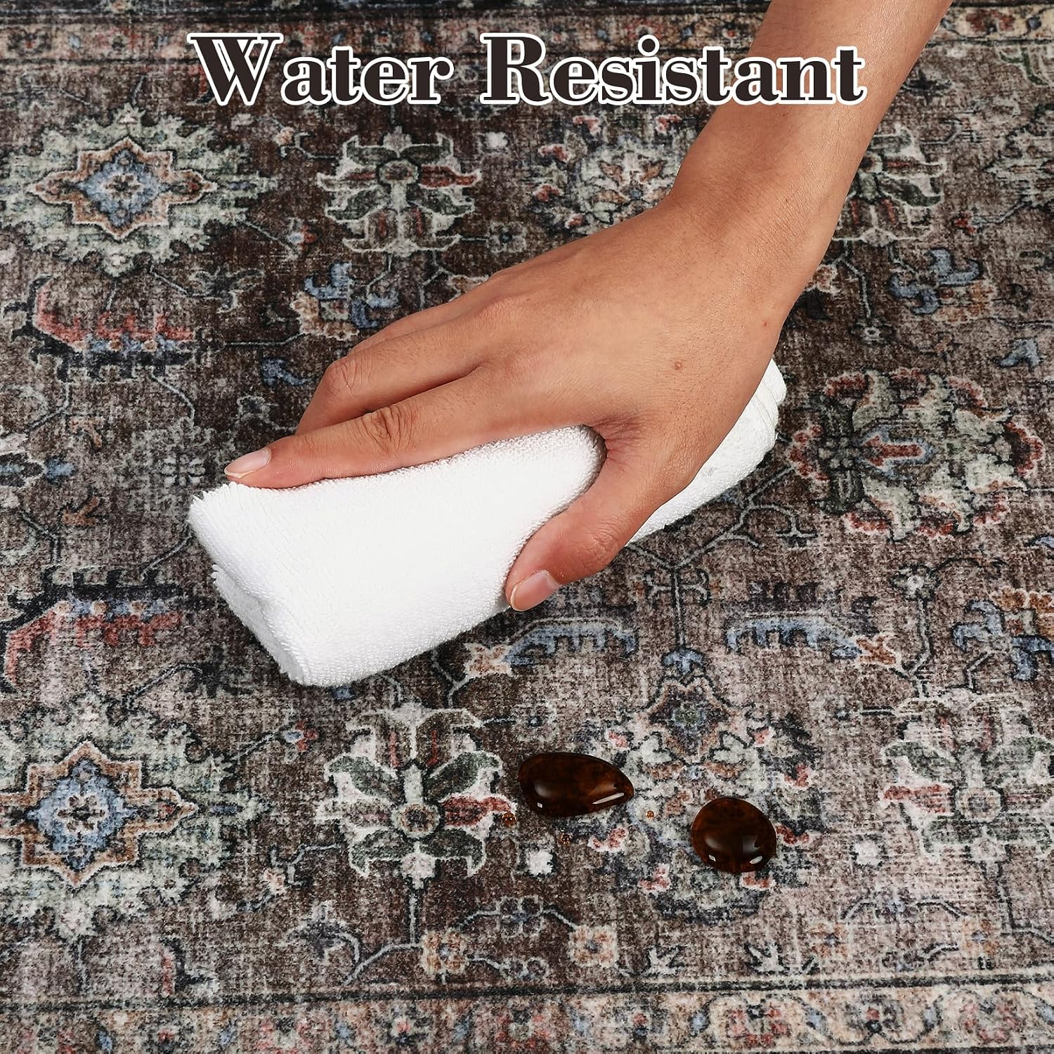 Vintage Oriental Stain‑Resistant Area Rug