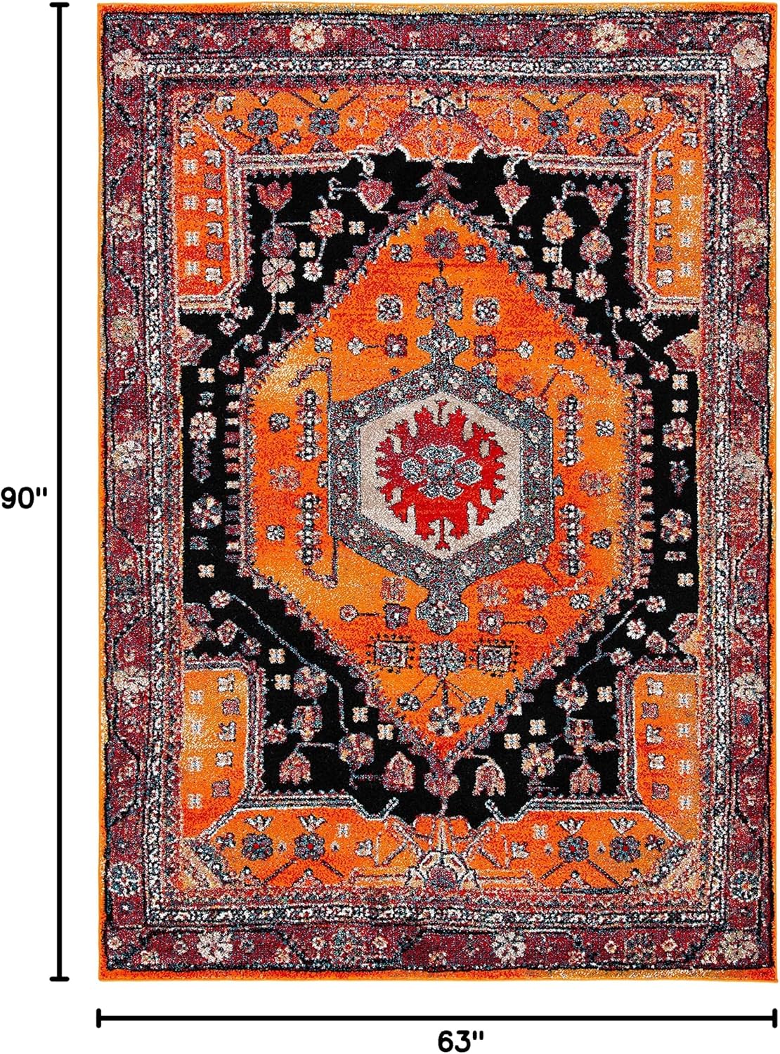 Traditional Oriental Non‑Shedding Area Rug