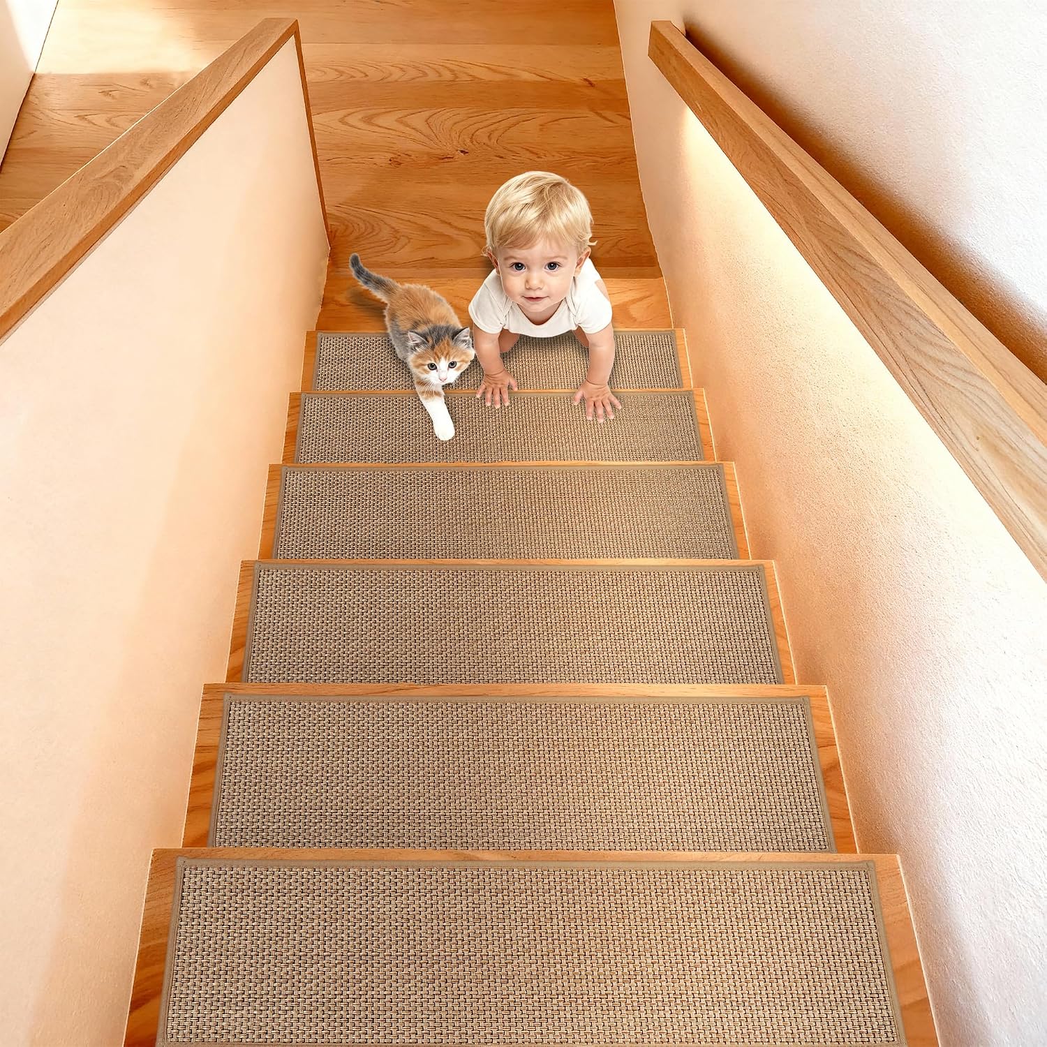 15‑Pack Rubber‑Backed Non‑Slip Stair Treads
