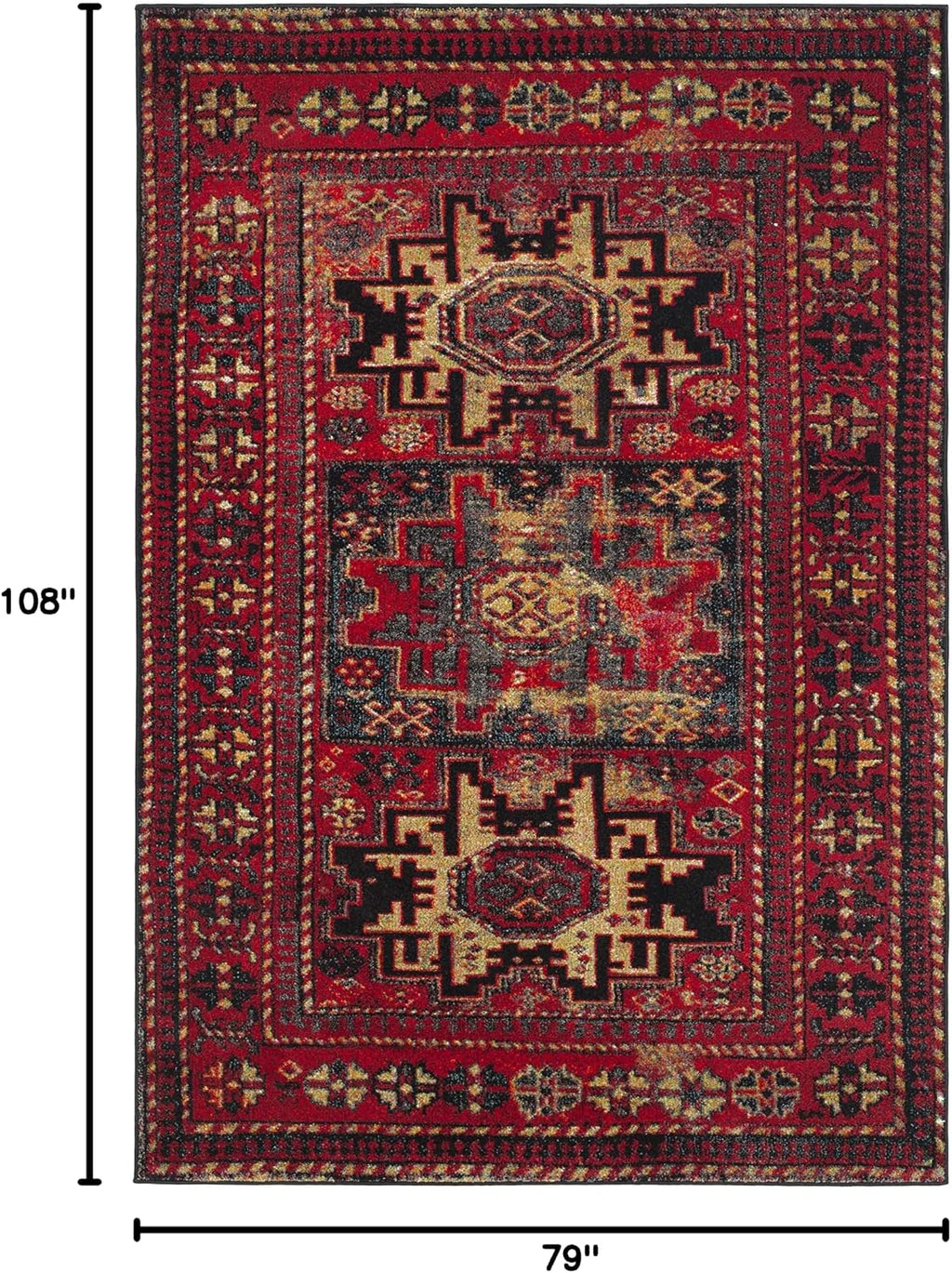 Vintage Persian Non‑Shedding Area Rug