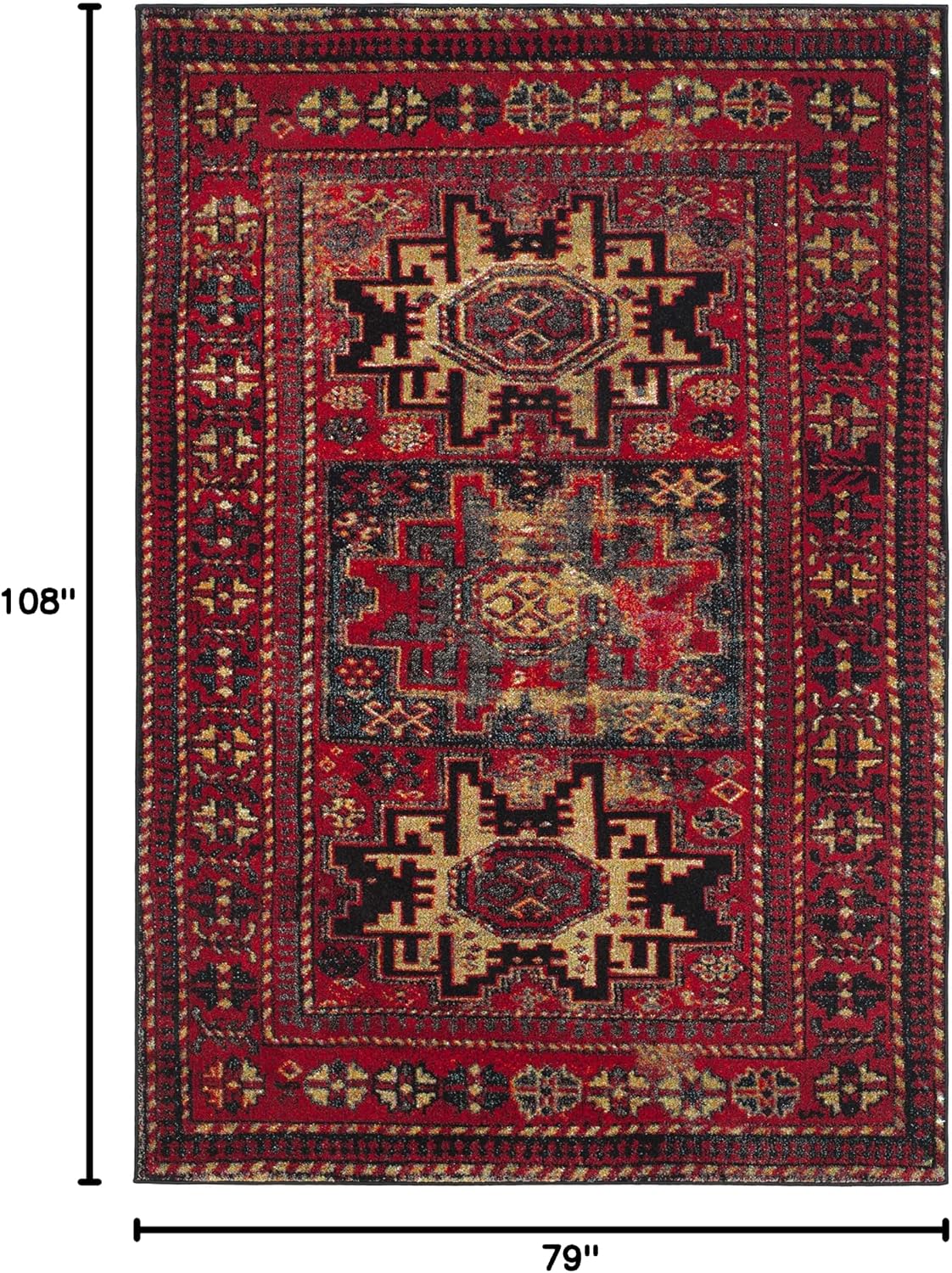 Vintage Persian Non‑Shedding Area Rug