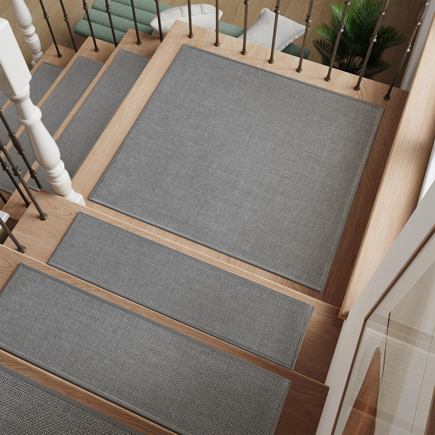15‑Pack Residue‑Free Rubber‑Backed Stair Treads
