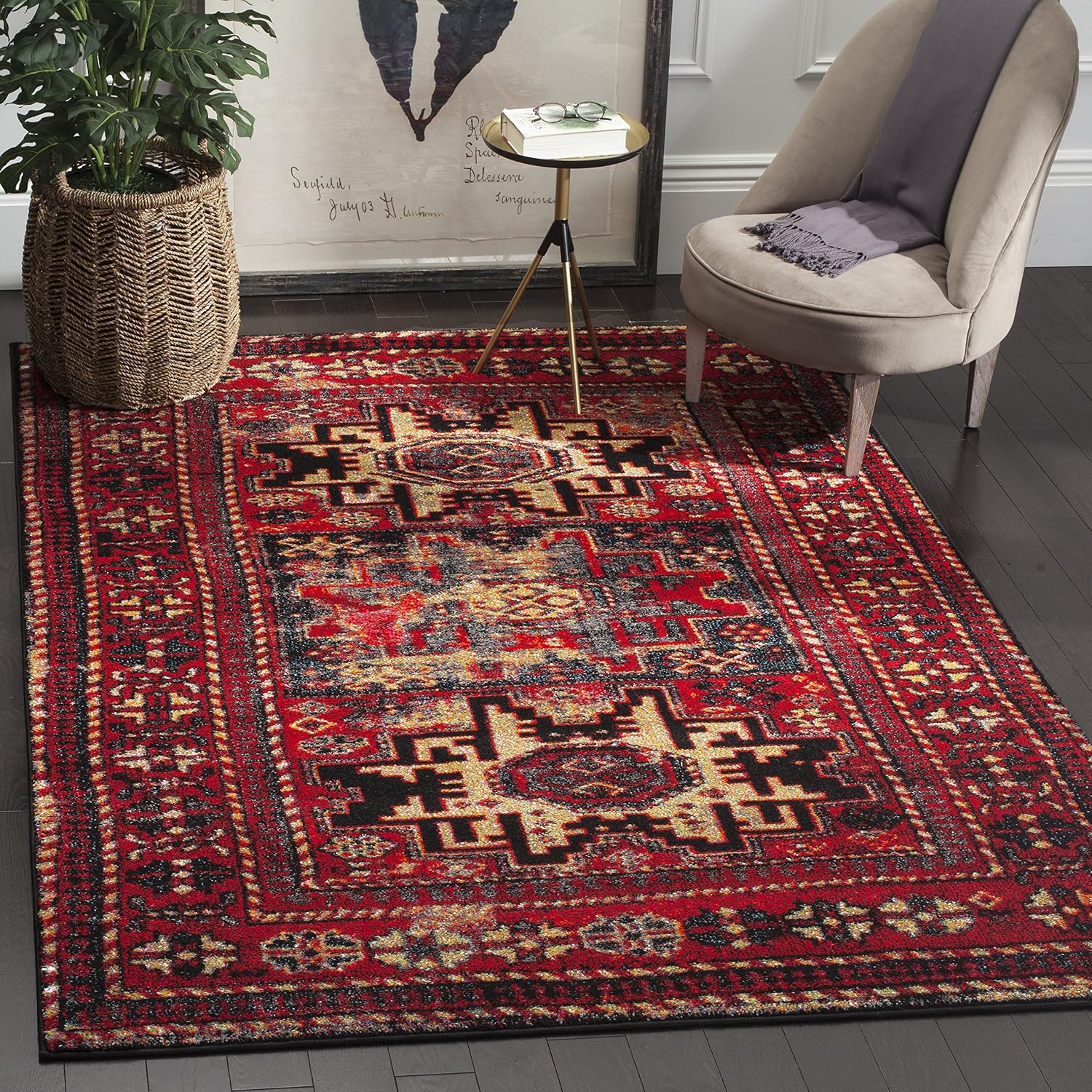 Vintage Persian Non‑Shedding Area Rug