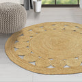 Hand‑Woven Natural Jute Round Farmhouse Rug