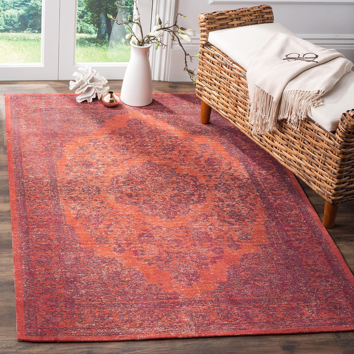 Vintage Medallion Cotton Area Rug