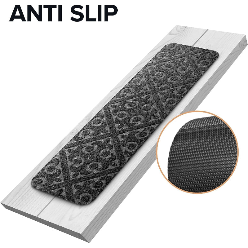 13‑Pack Rubber‑Backed Non‑Slip Stair Treads